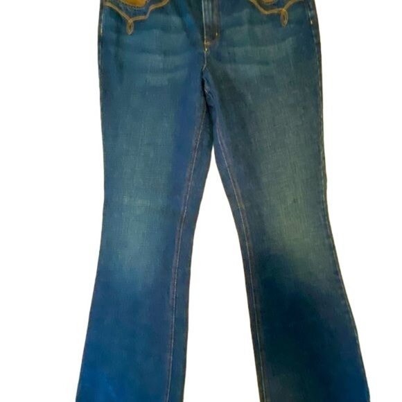 Lauren Jeans Company HOST PICK Lauren Denim Blue Jeans Leather Pockets Sz 12 - Picture 6 of 11
